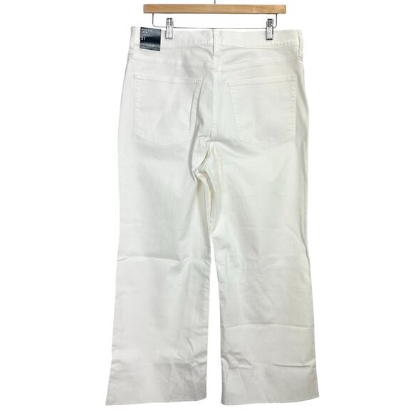 J.Crew Factory Wide Leg Cropped Jean in All-Day Stretch, in Seashell White - Picture 5 of 5